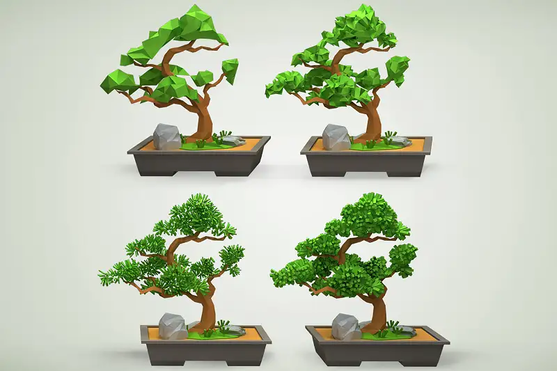 Bonsai Low Poly Style Asset Thumbnail