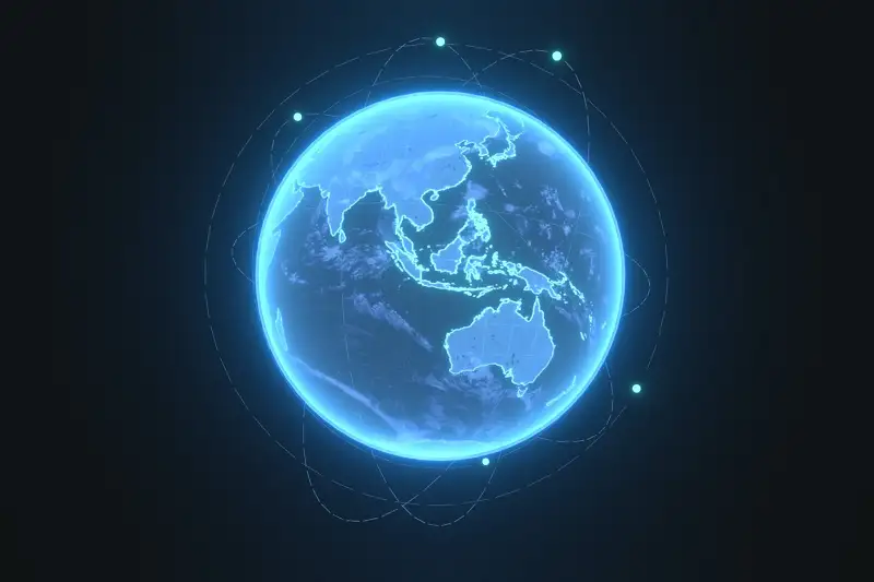 Animated Hologram Planet Earth 3D Model Asset Thumbnail