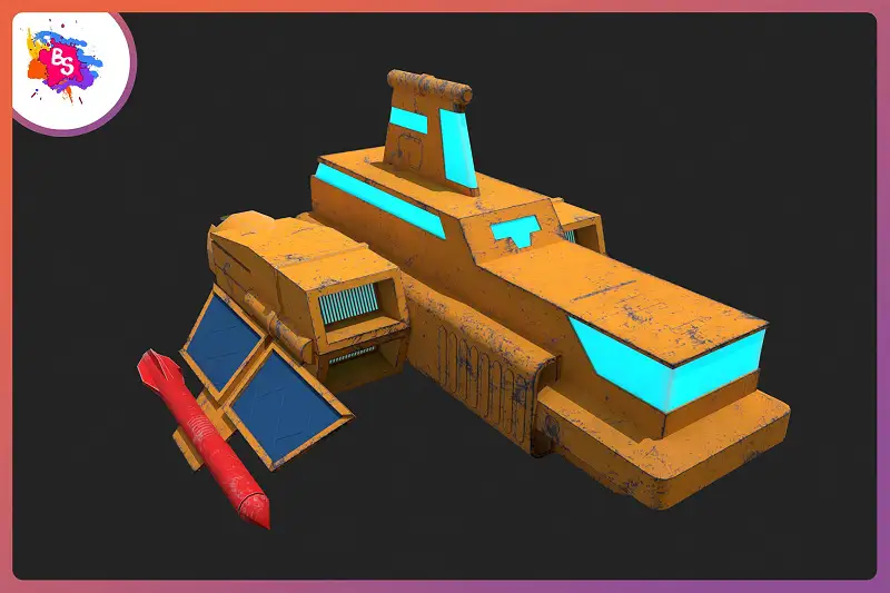 Stylized Cargo Spaceship Model Asset Thumbnail