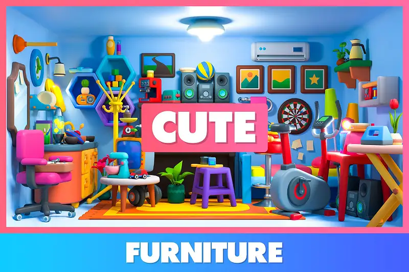 Furniture Cute - Low Poly 3D Models Pack Asset Thumbnail