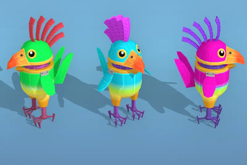 Stylized robotic parrot Asset Thumbnail