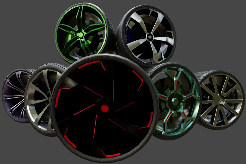 Luxury car wheels pack. Asset Thumbnail