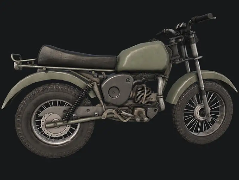 Old Motorcycle PBR Asset Image