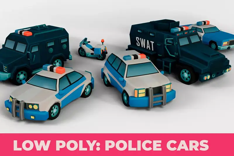 LowPoly: police cars Asset Thumbnail