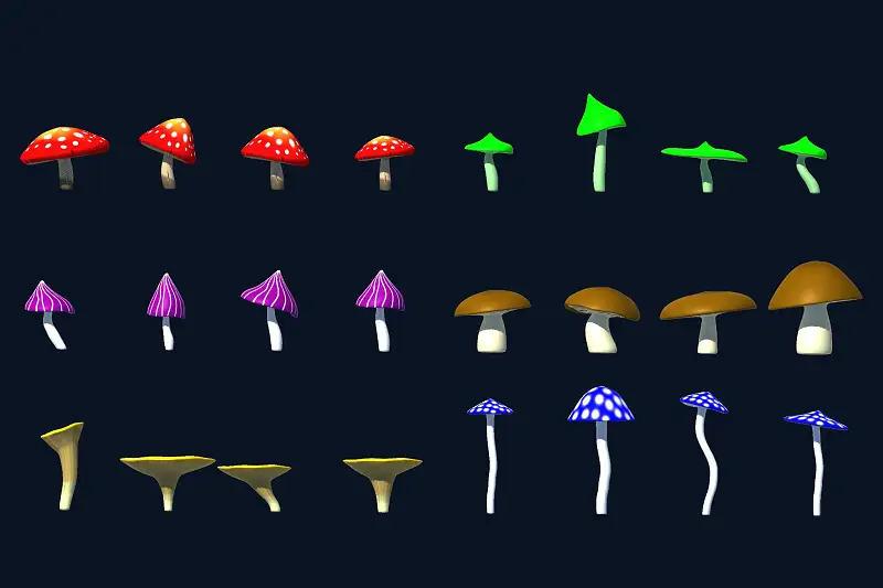 Stylized Mushrooms for Unity Asset Thumbnail