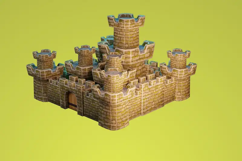 Castle Lowpoly Modular Stylized Asset Thumbnail