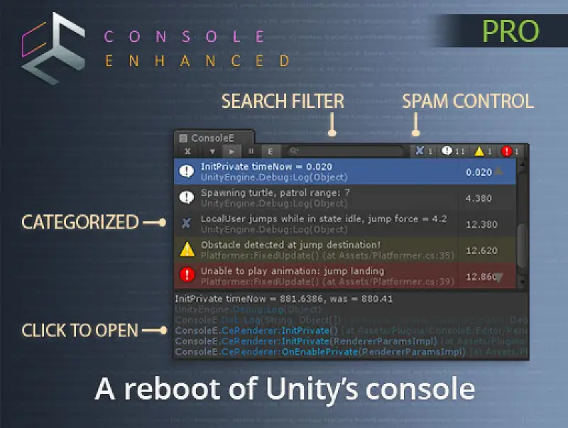 Enhanced Unity Console Asset Thumbnail