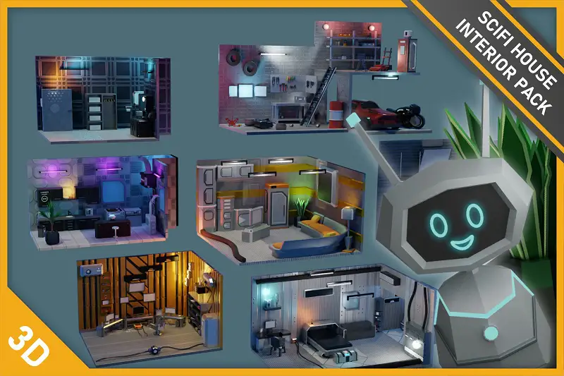 Mini Sci-Fi House Interior Pack Asset Thumbnail