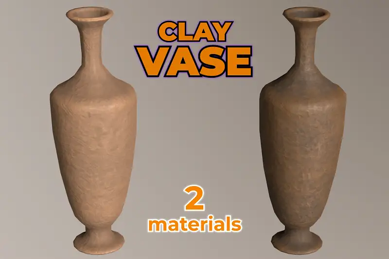 Dusty Clay Vase ancient ceramic pottery Asset Thumbnail