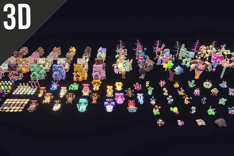Colorful Candy World Assets Asset Thumbnail