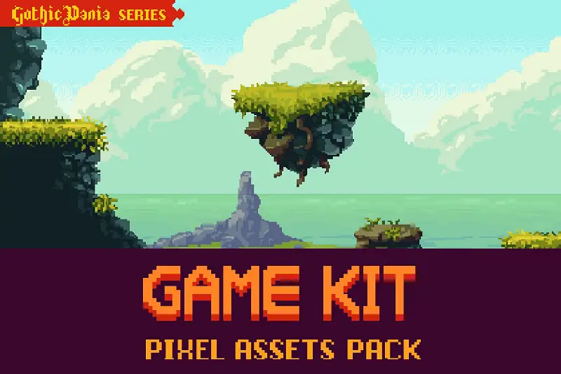 Magic Cliffs Pixel Art Environment Asset Thumbnail