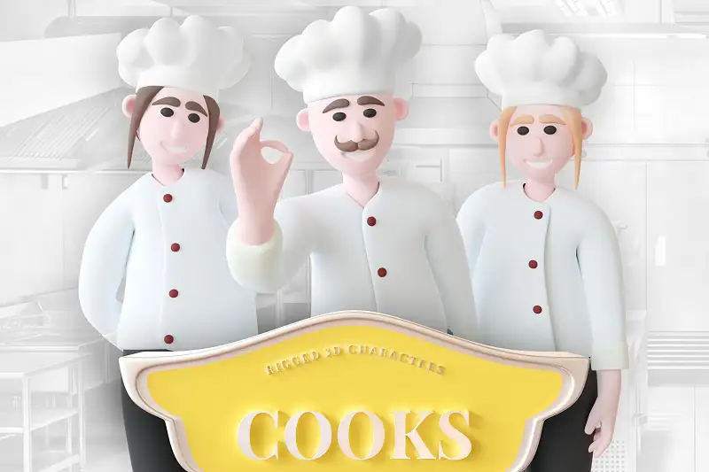 Cooks - Animated Male and Female Characters Asset Thumbnail