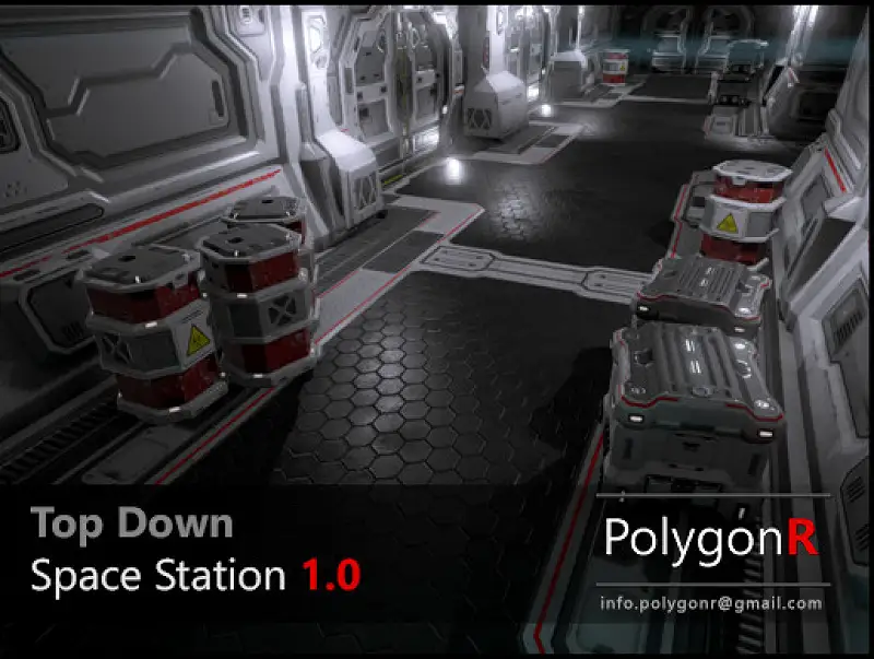 Sci Fi Top Down Space Station PolygonR Asset Thumbnail