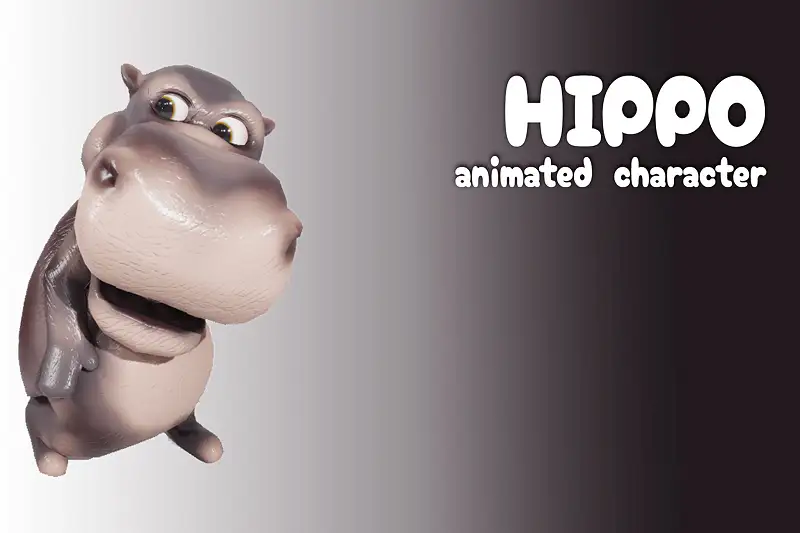 Animated Hippo Model for Unity Asset Thumbnail