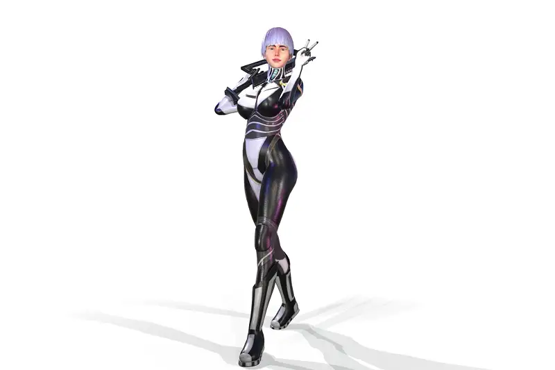 Sci-Fi Girl 3D Model Asset Thumbnail
