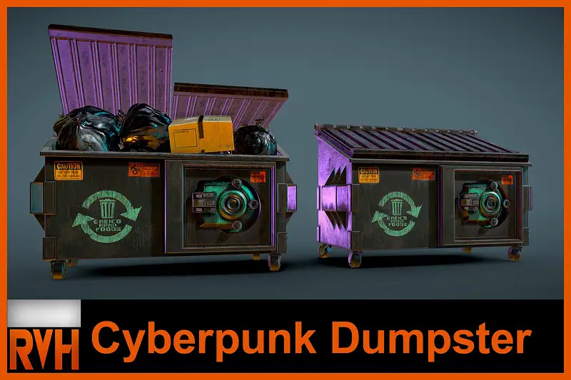 Cyberpunk Dumpster Asset Thumbnail