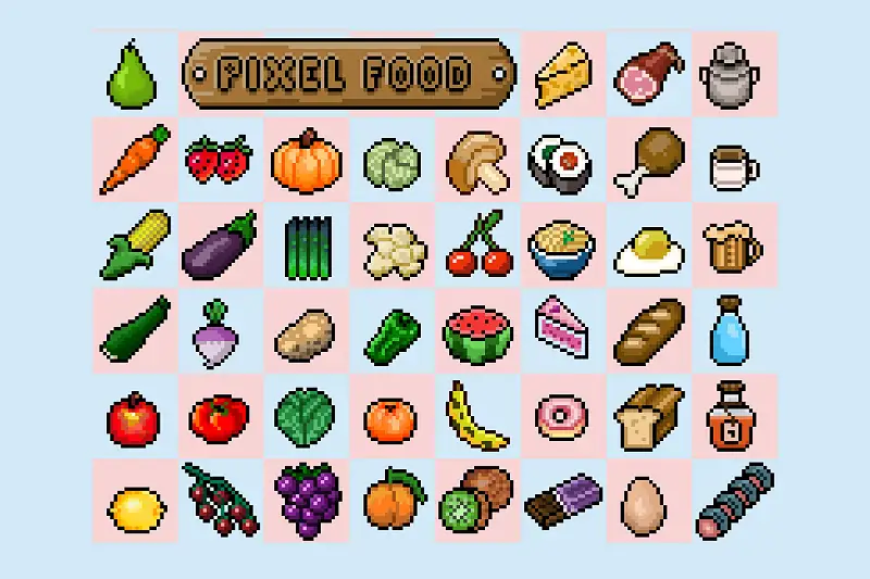 2D Pixel Food Pack Retro v2 Asset Thumbnail