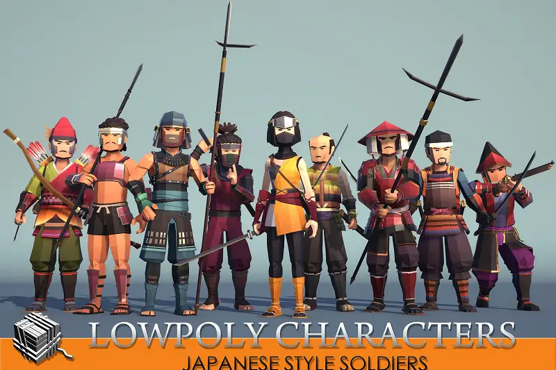 LowpolyCharacters_JapaneseStyle Soldiers Asset Thumbnail