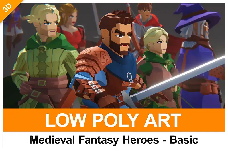Low-Poly Medieval Fantasy Heroes - Basic Pack Asset Thumbnail