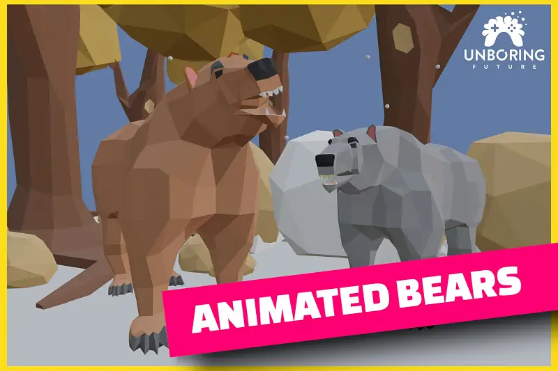 3D LOW POLY Bears - ANIMATED Asset Thumbnail