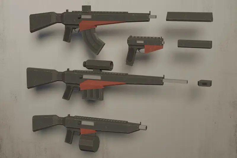 Low Poly Cyberpunk Gun Pack Asset Thumbnail