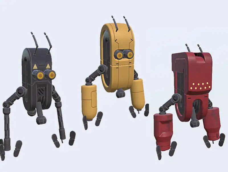 Cool Sci-Fi Robot Drone Model Rigged and Animated Asset Thumbnail