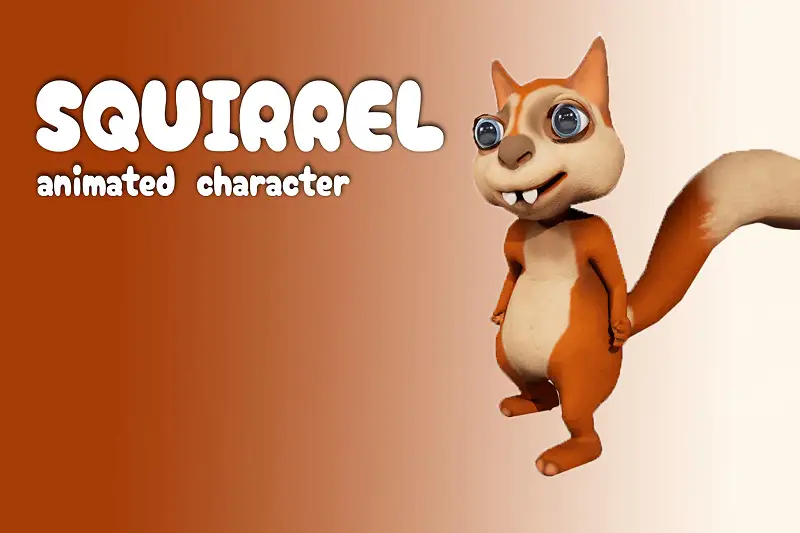 Animated Squirrel Model for Unity Asset Thumbnail