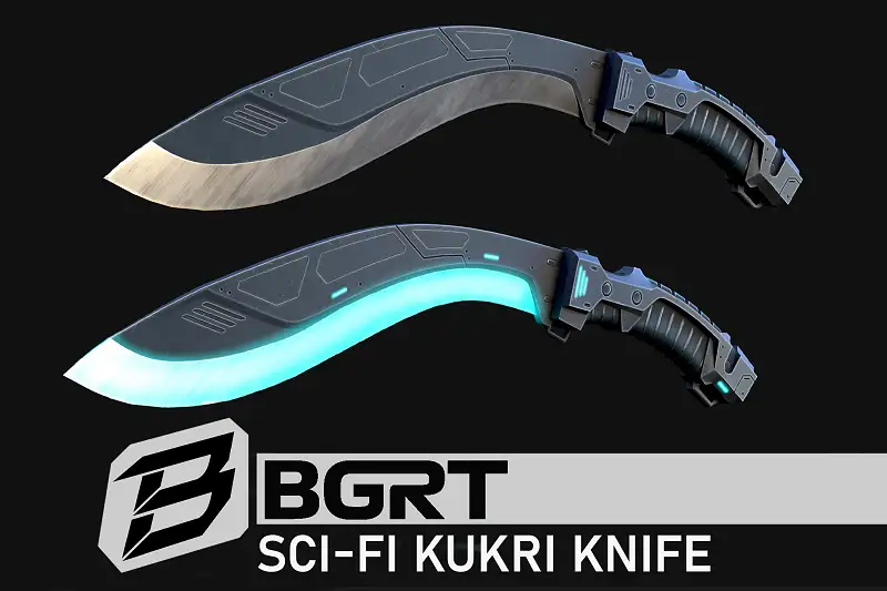 Sci-fi Kukri Knife Asset Thumbnail
