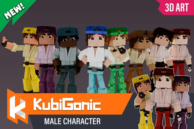 KubiGonic Male Character - Stylized 3D Art Asset Image