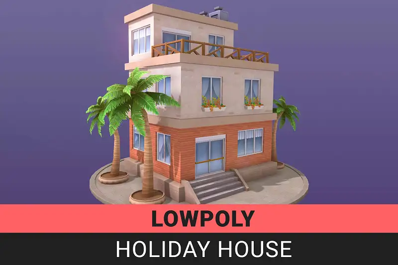 Lowpoly Holiday House Asset Thumbnail