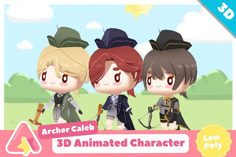3D Chibi Archer Caleb Asset Thumbnail