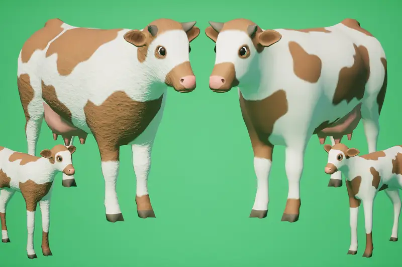 SI - Animated Cow and Calf Asset Thumbnail