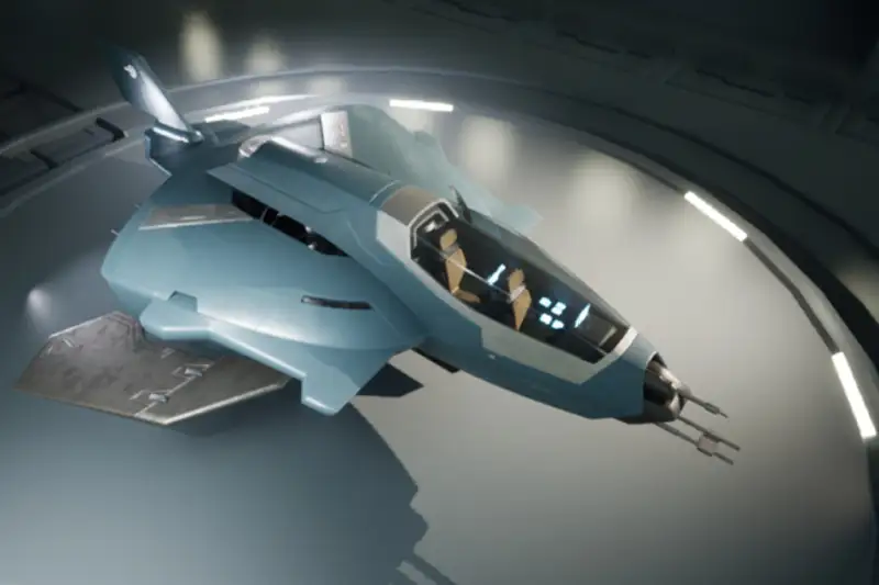 Stingray VTOL Spaceship 3D Model Asset Thumbnail