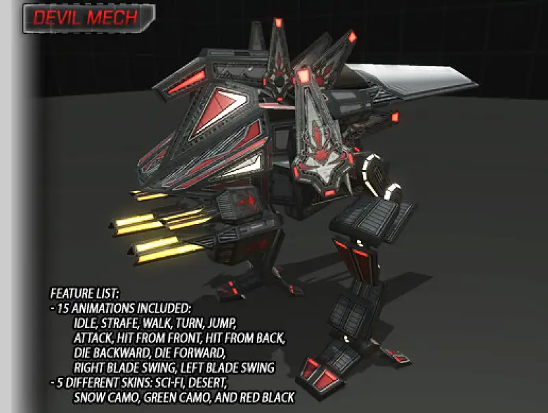 Devil Mech Unity Package Asset Thumbnail