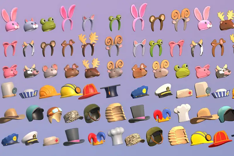 Low-Poly 3D Hats and Headgear Asset Thumbnail