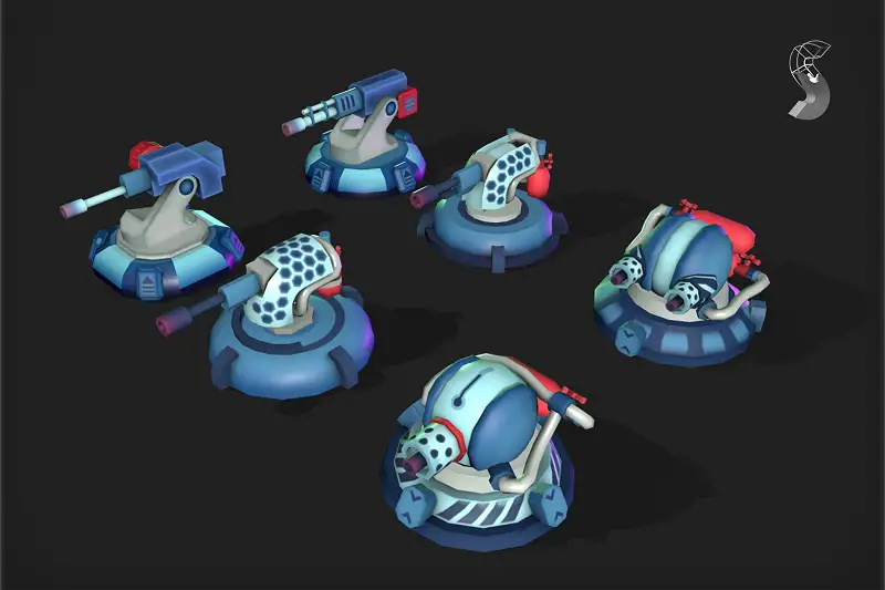 SCI-Fi Turret Pack Asset Thumbnail