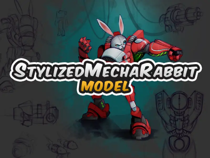 Stylized Rabbit Mecha Asset Thumbnail