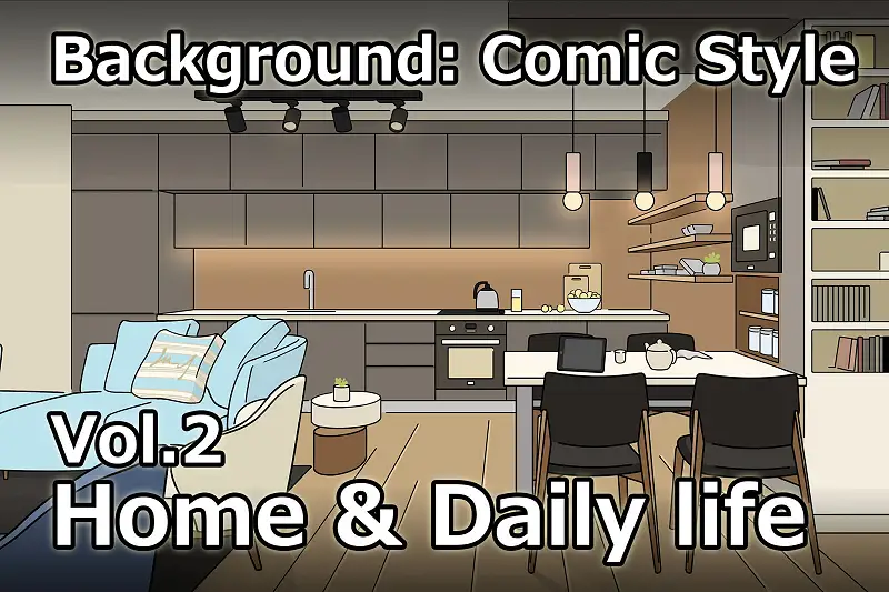 Comic style BG Vol.2: Home & Daily life. Asset Thumbnail