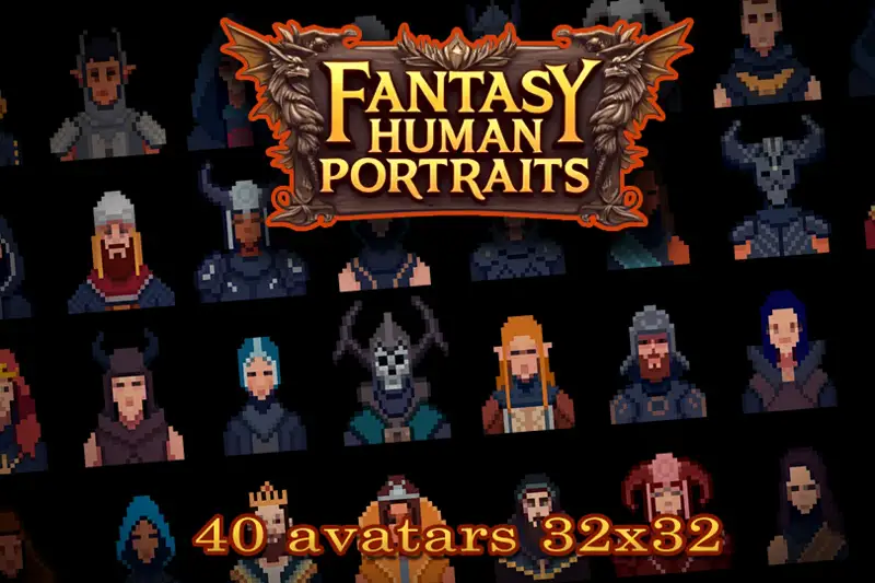 40 Fantasy Human Portraits Asset Thumbnail
