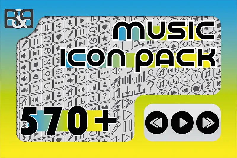 Music Player Icons - UI buttons and Icons For Music Apps and Games Asset Thumbnail