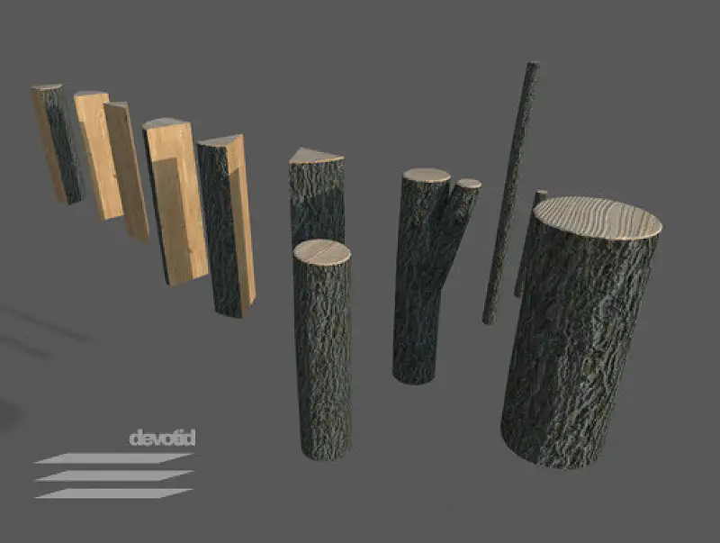 Logs, Sticks, and Lumber PBR Assets Asset Thumbnail