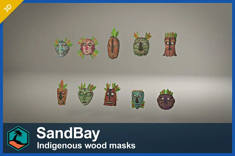 Indigenous Wood Masks for Games and Renders Asset Thumbnail