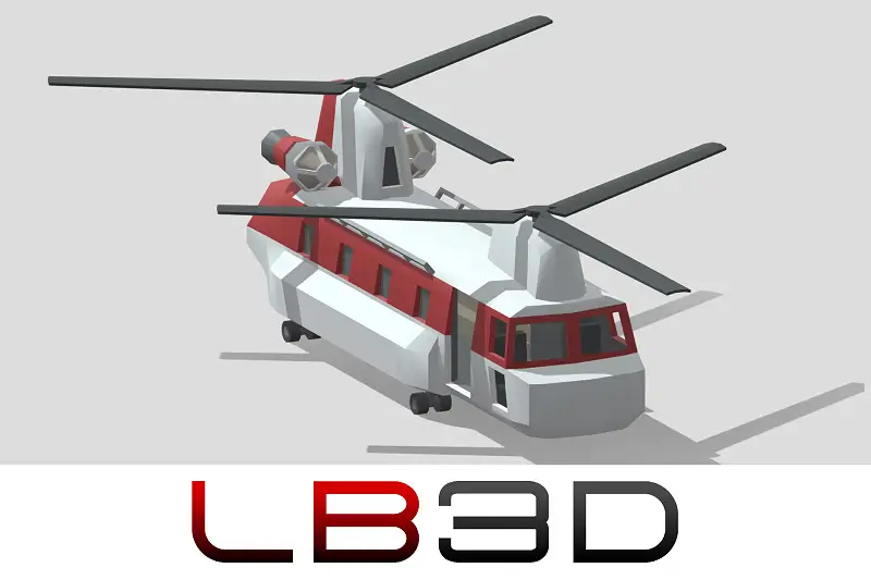 Low Poly Chinook Helicopter Asset Thumbnail