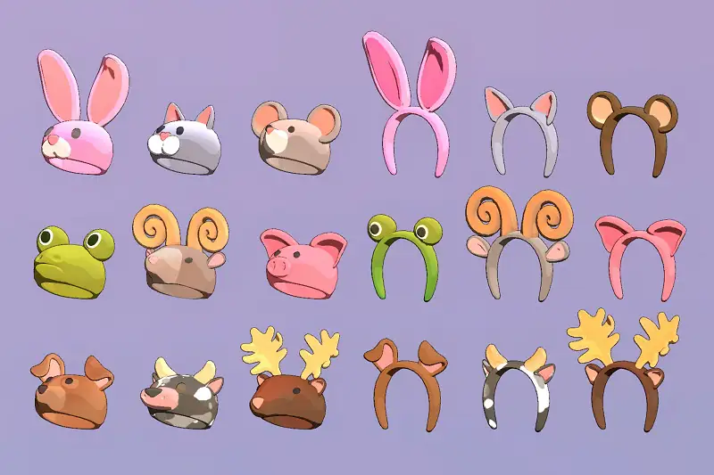 Low-Poly Animal Hats for Unity Asset Thumbnail