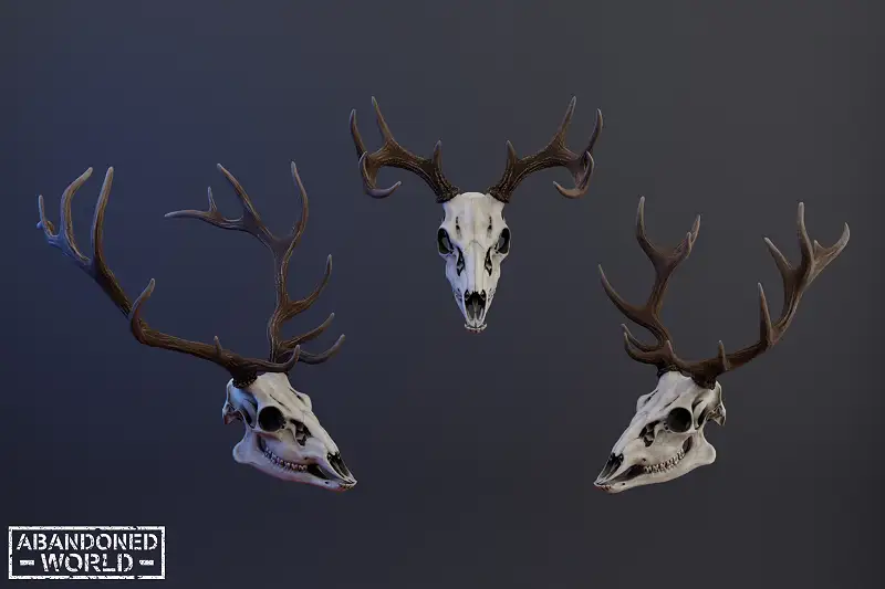 Deer Skull 3D Model Asset Thumbnail