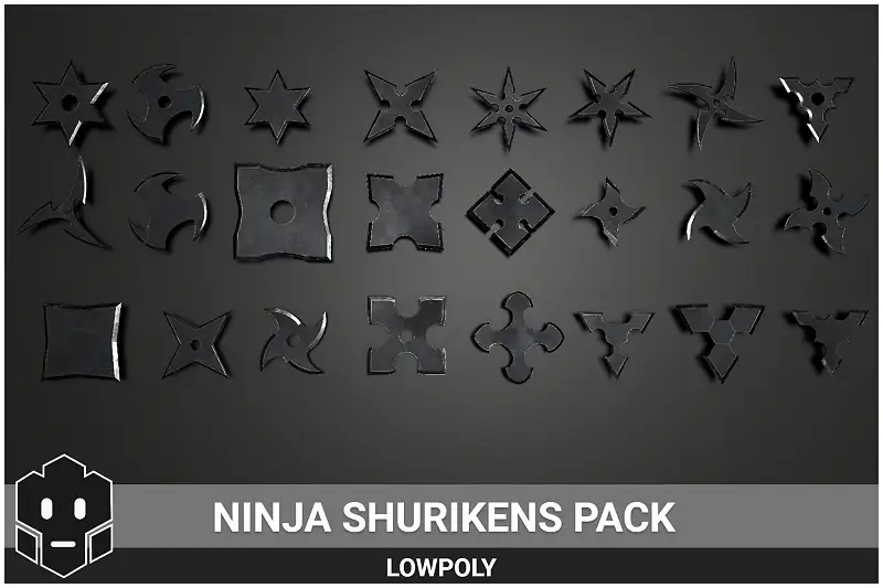 LowPoly Ninja Shurikens Asset Thumbnail