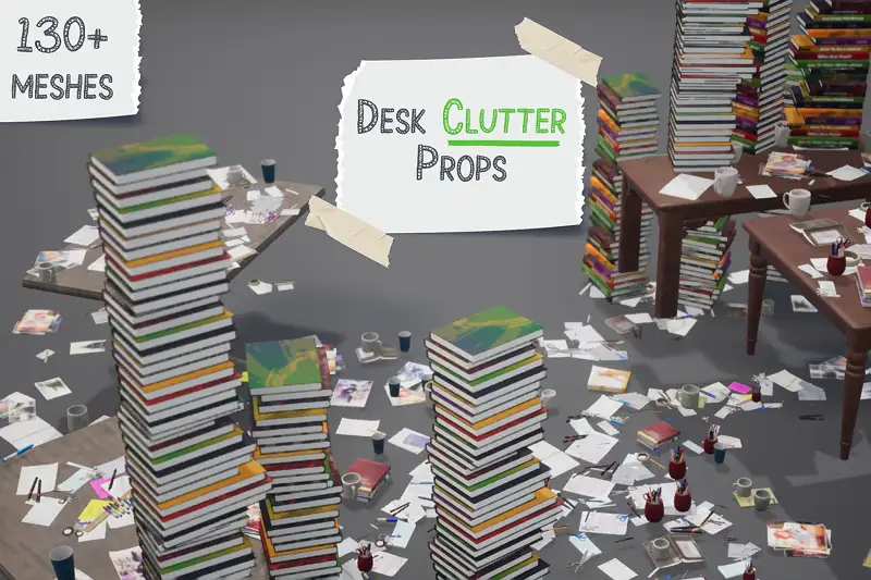 Desk Clutter Props Asset Thumbnail