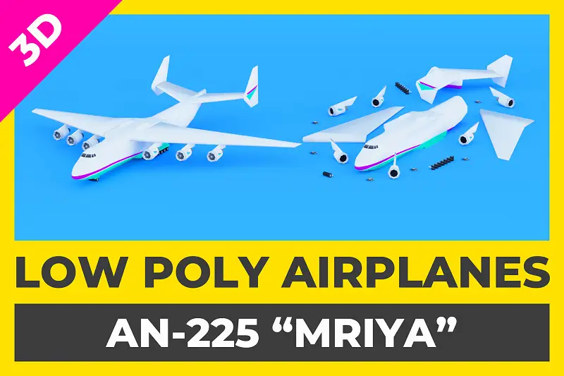 Low Poly Cargo Airplane - AN-225 'Mriya' Asset Thumbnail