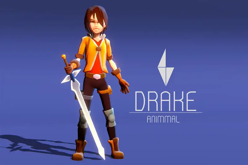 DRAKE - Stylized Action Adventure/RPG Character Asset Image