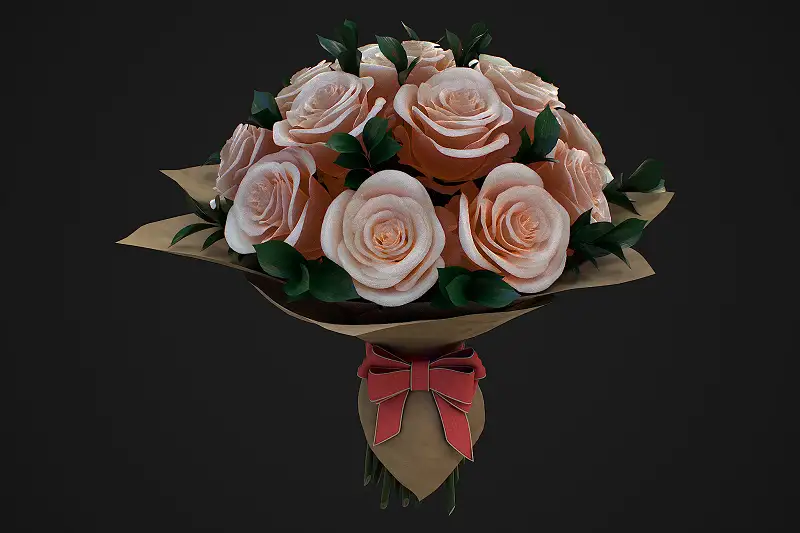 Realistic 3D Bouquet of Roses Asset Thumbnail